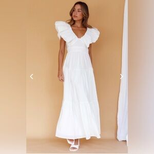 White Puff Sleeve Dress
